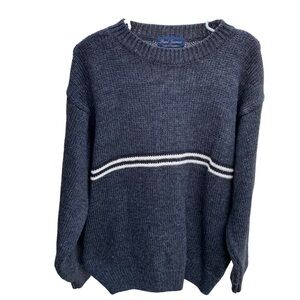 Vintage Crewneck Sweatshirt Paul James 100% Pure Wool Stripes Oversized Men’s L